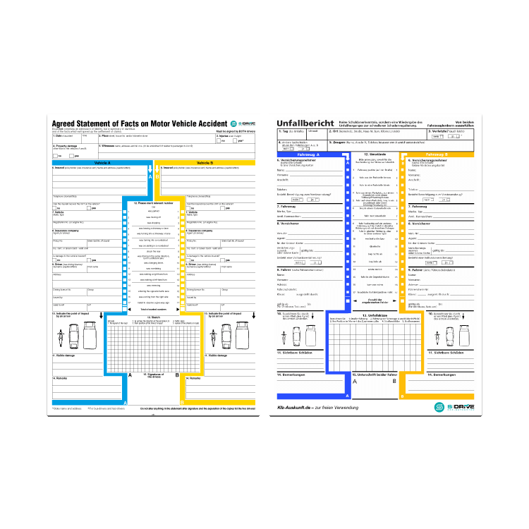 Unfallbericht deutsch und englisch